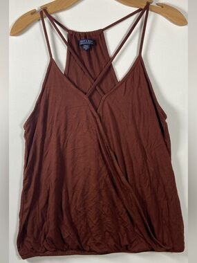 American Eagle Outfitters Rust Brown Crisscross Tank Top